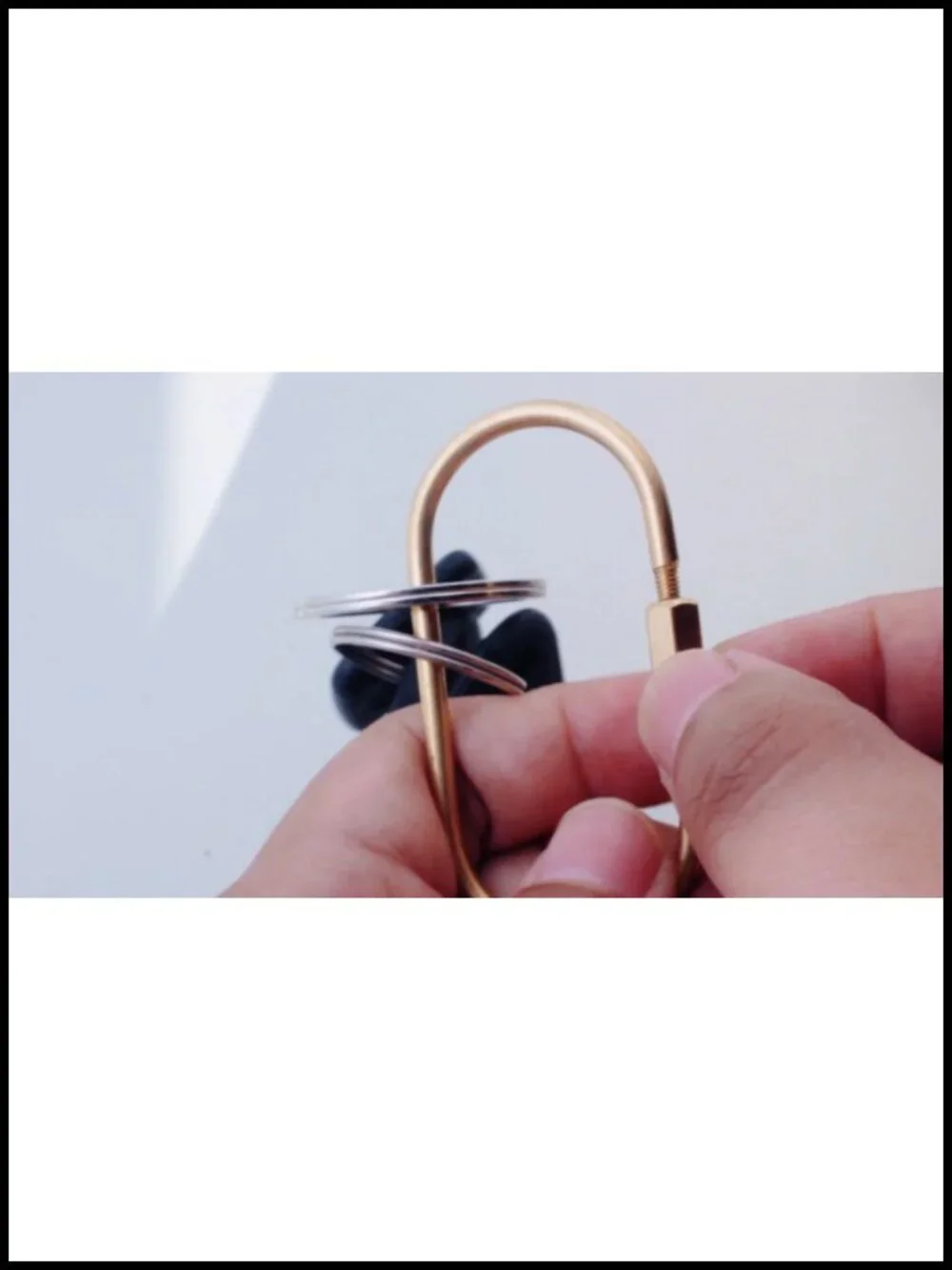 Solid Brass Screw Lock Carabiner Keychain Clip for Purse Bag Charm Holder